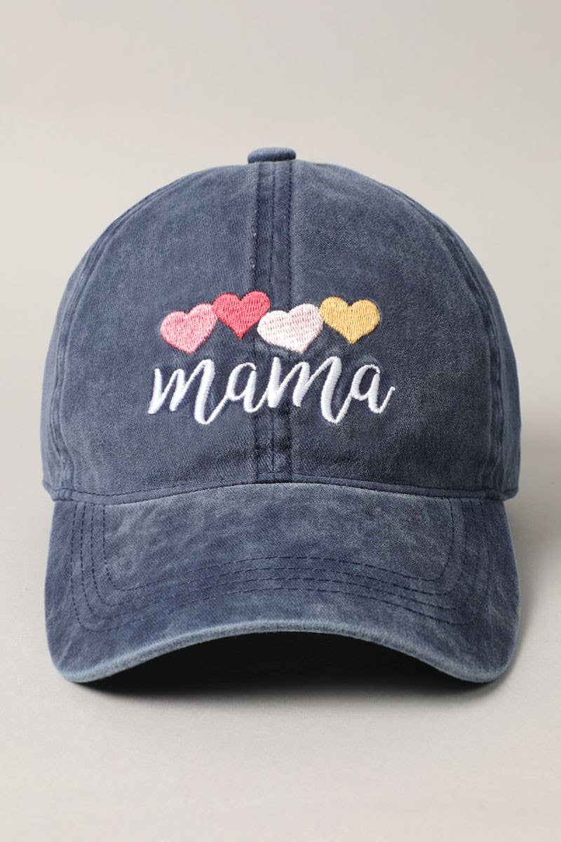 Mama with Heart Embroidery Baseball Hat