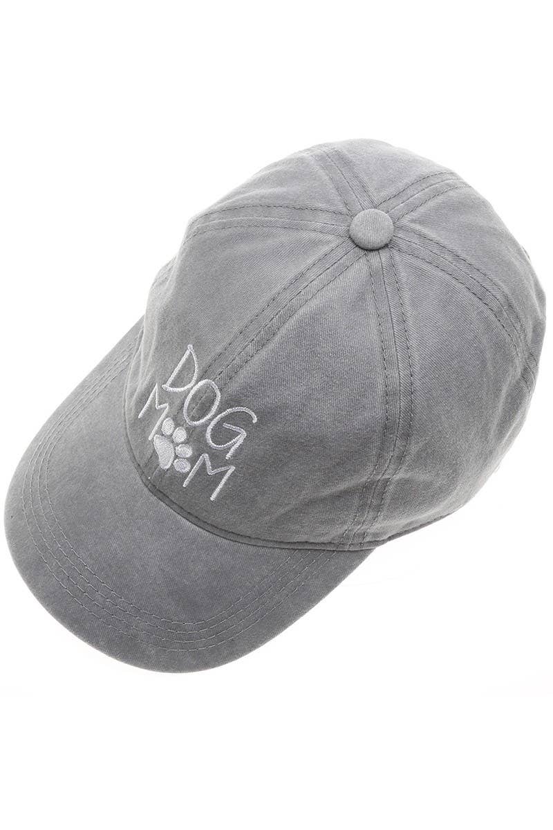 Dog Mom Embroidered Cotton Baseball Cap