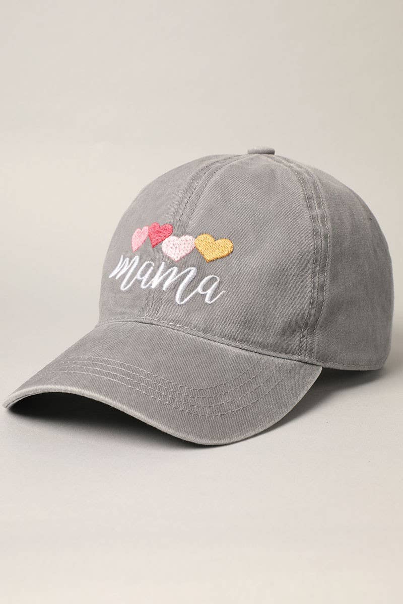 Mama with Heart Embroidery Baseball Hat