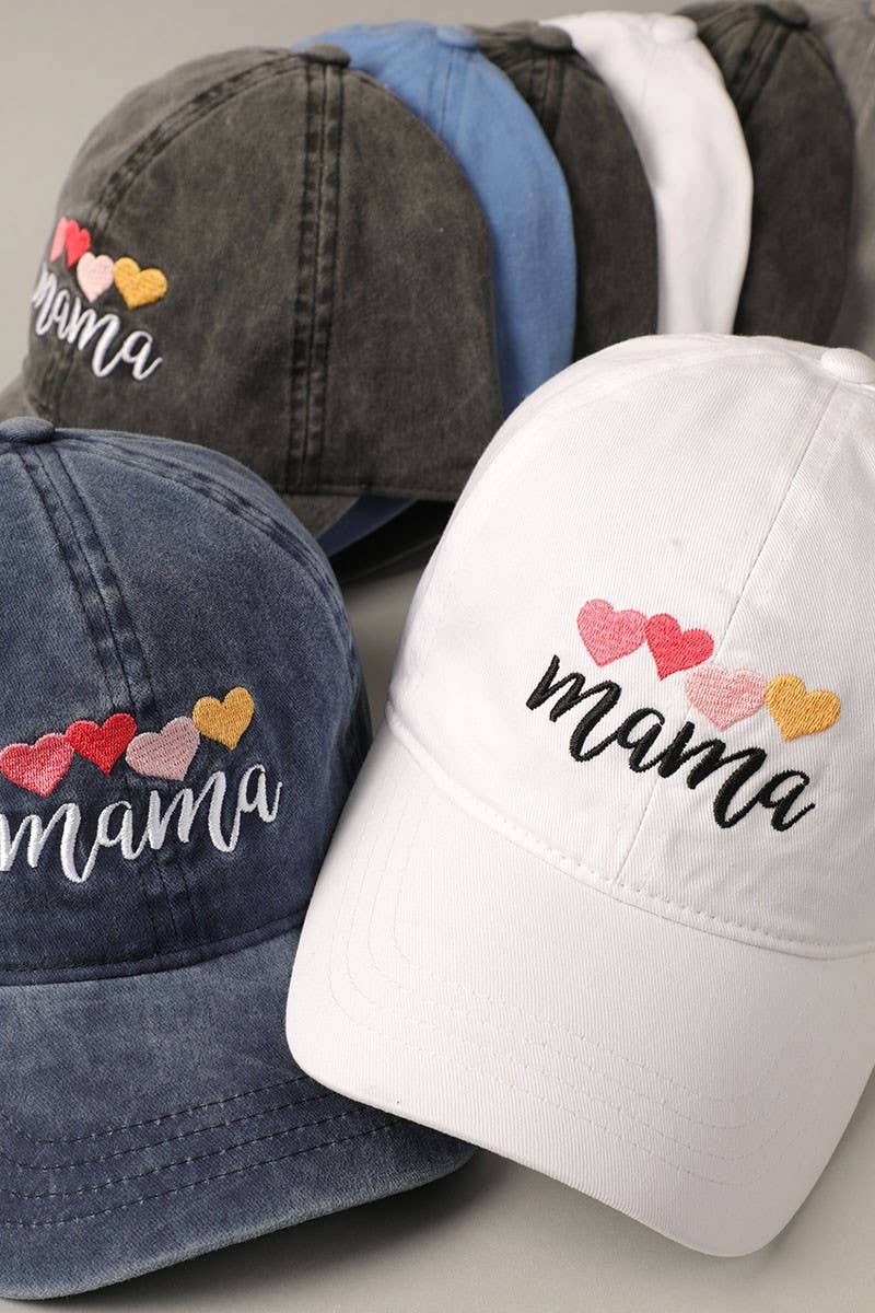 Mama with Heart Embroidery Baseball Hat