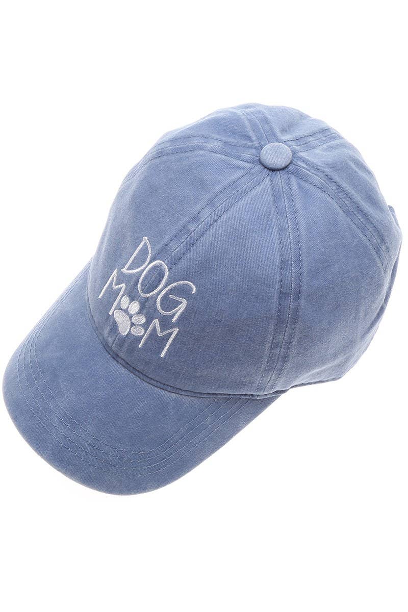Dog Mom Embroidered Cotton Baseball Cap
