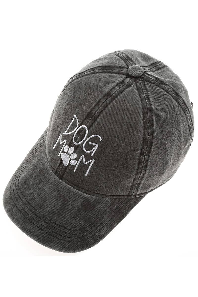 Dog Mom Embroidered Cotton Baseball Cap