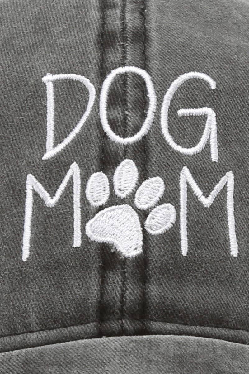 Dog Mom Embroidered Cotton Baseball Cap
