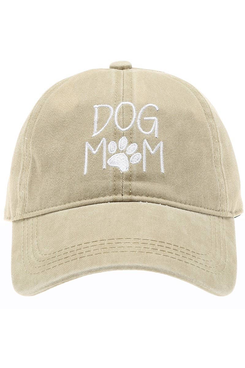 Dog Mom Embroidered Cotton Baseball Cap