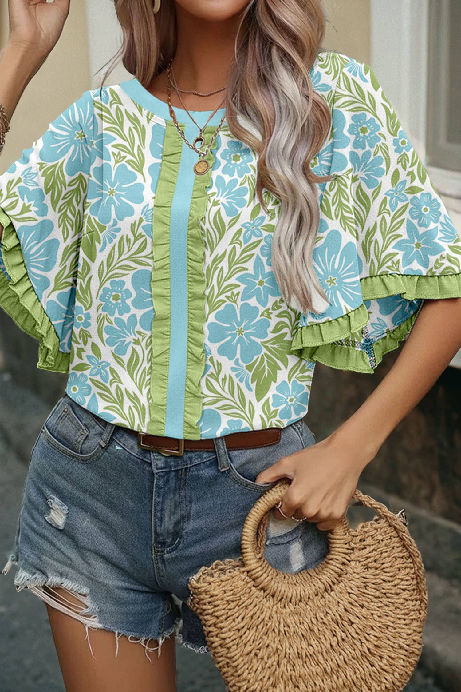 Green Floral Print