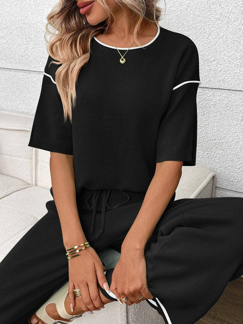 Black Knit Lounge Set