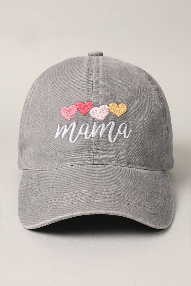 Mama with Heart Embroidery Baseball Hat
