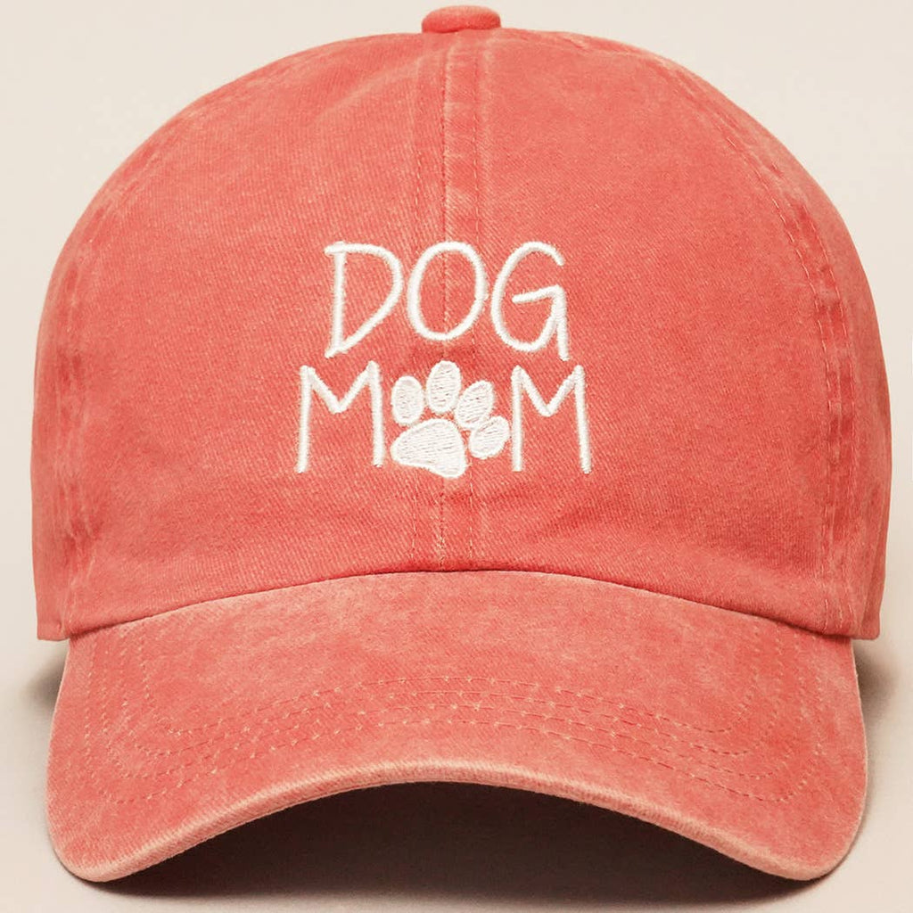 Dog Mom Embroidered Cotton Baseball Cap