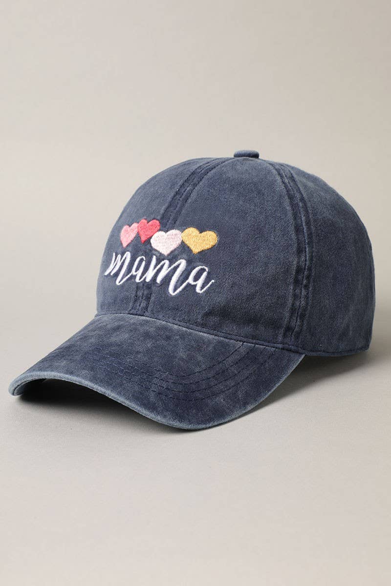 Mama with Heart Embroidery Baseball Hat