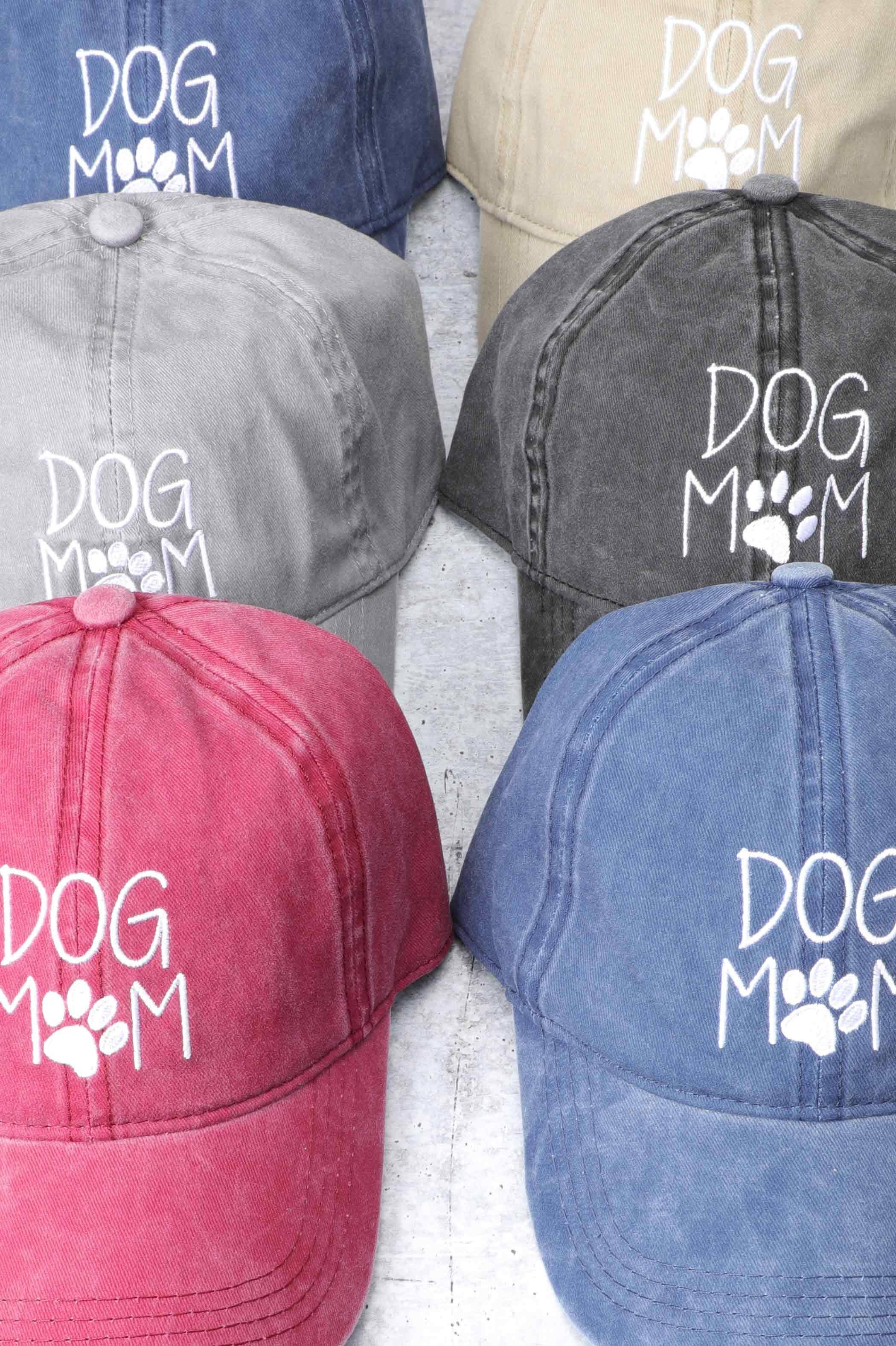 Dog Mom Embroidered Cotton Baseball Cap