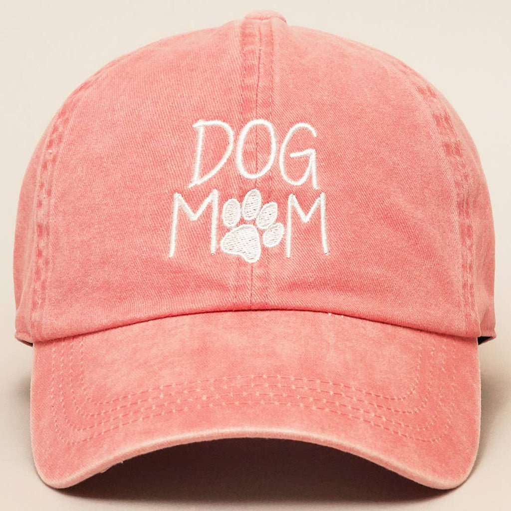 Dog Mom Embroidered Cotton Baseball Cap
