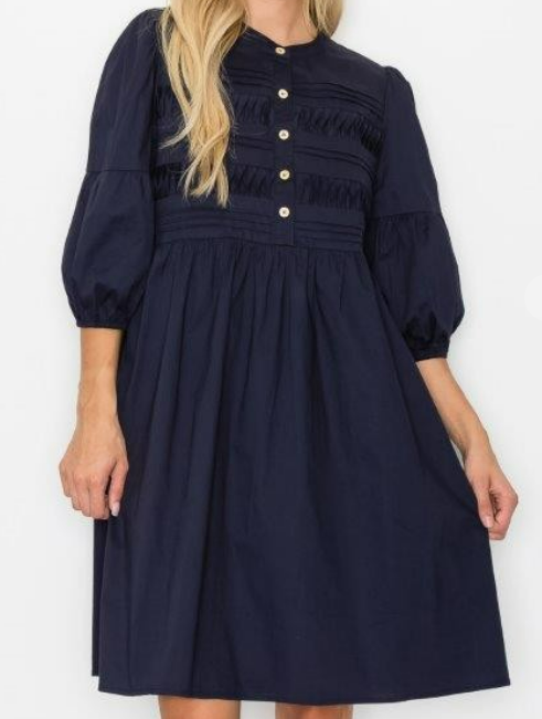 navy blue babydoll dress Navy Blue Babydoll Dress – Chapter Two Boutique