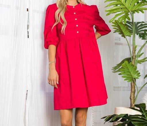 Raspberry Babydoll Dress