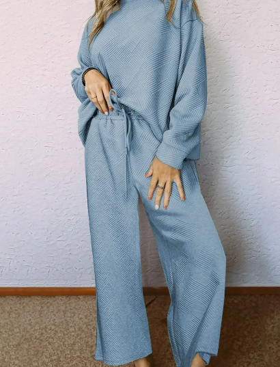 Blue Wide Leg Athleisure