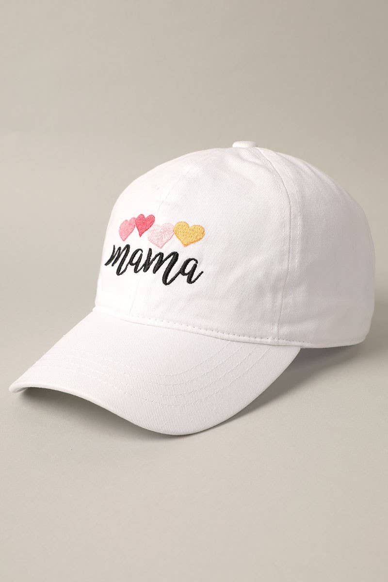 Mama with Heart Embroidery Baseball Hat