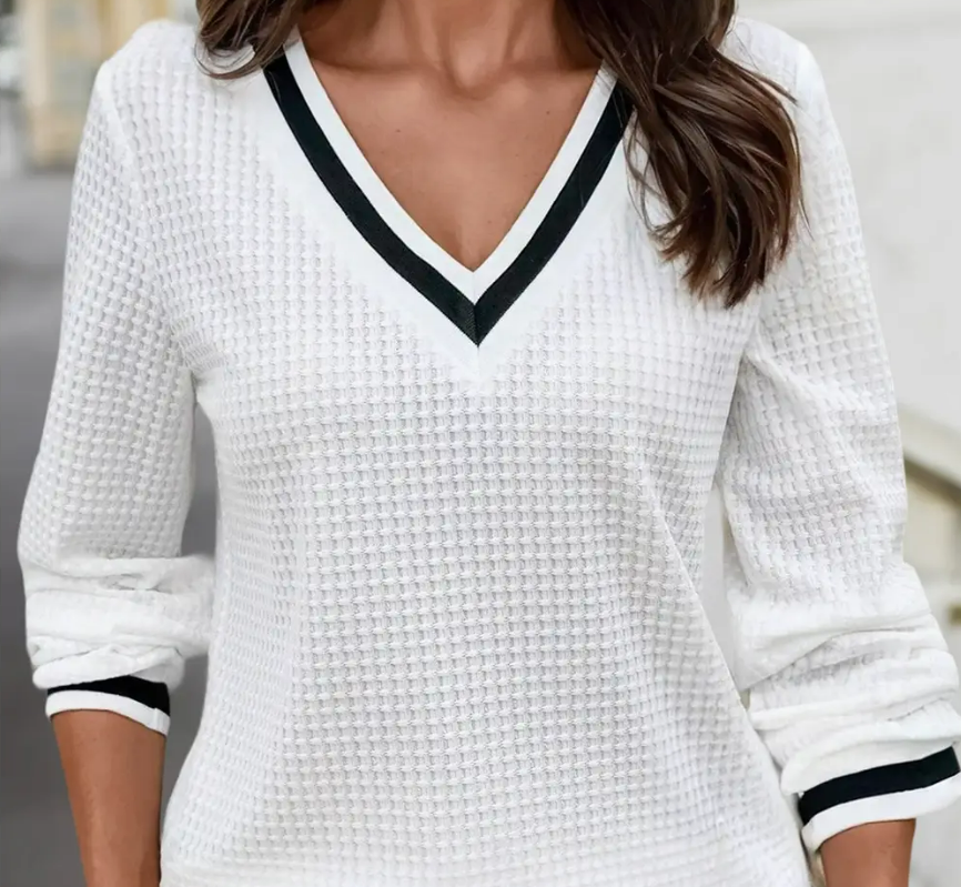 Black and White Waffle Top