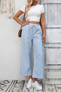 Wide Leg Striped Trousers