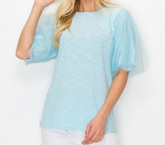Blue Puff Sleeve