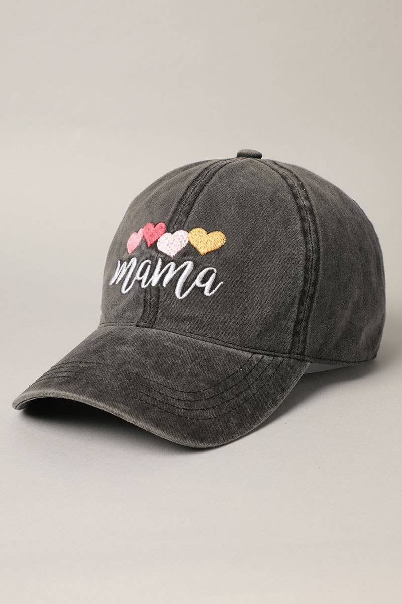 Mama with Heart Embroidery Baseball Hat