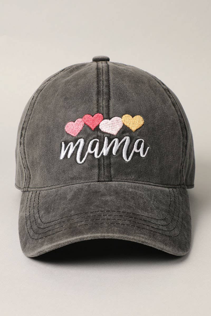Mama with Heart Embroidery Baseball Hat