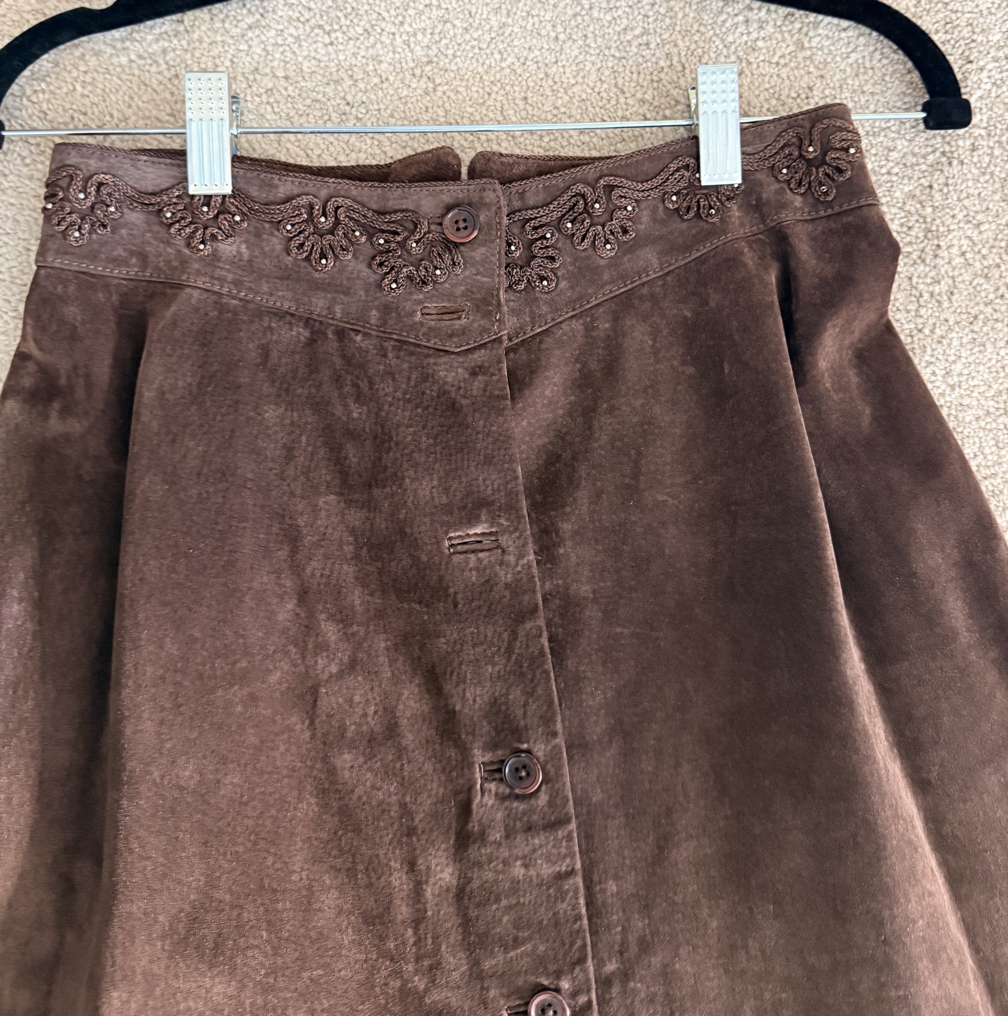 Vintage Suede Jacket and Skirt Set