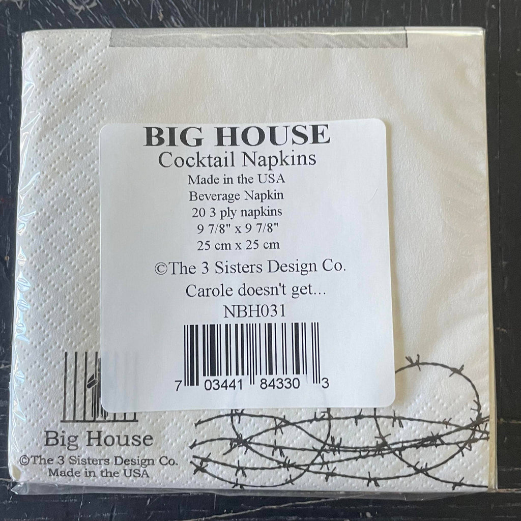 The Big House Cocktail Napkins... Carole!