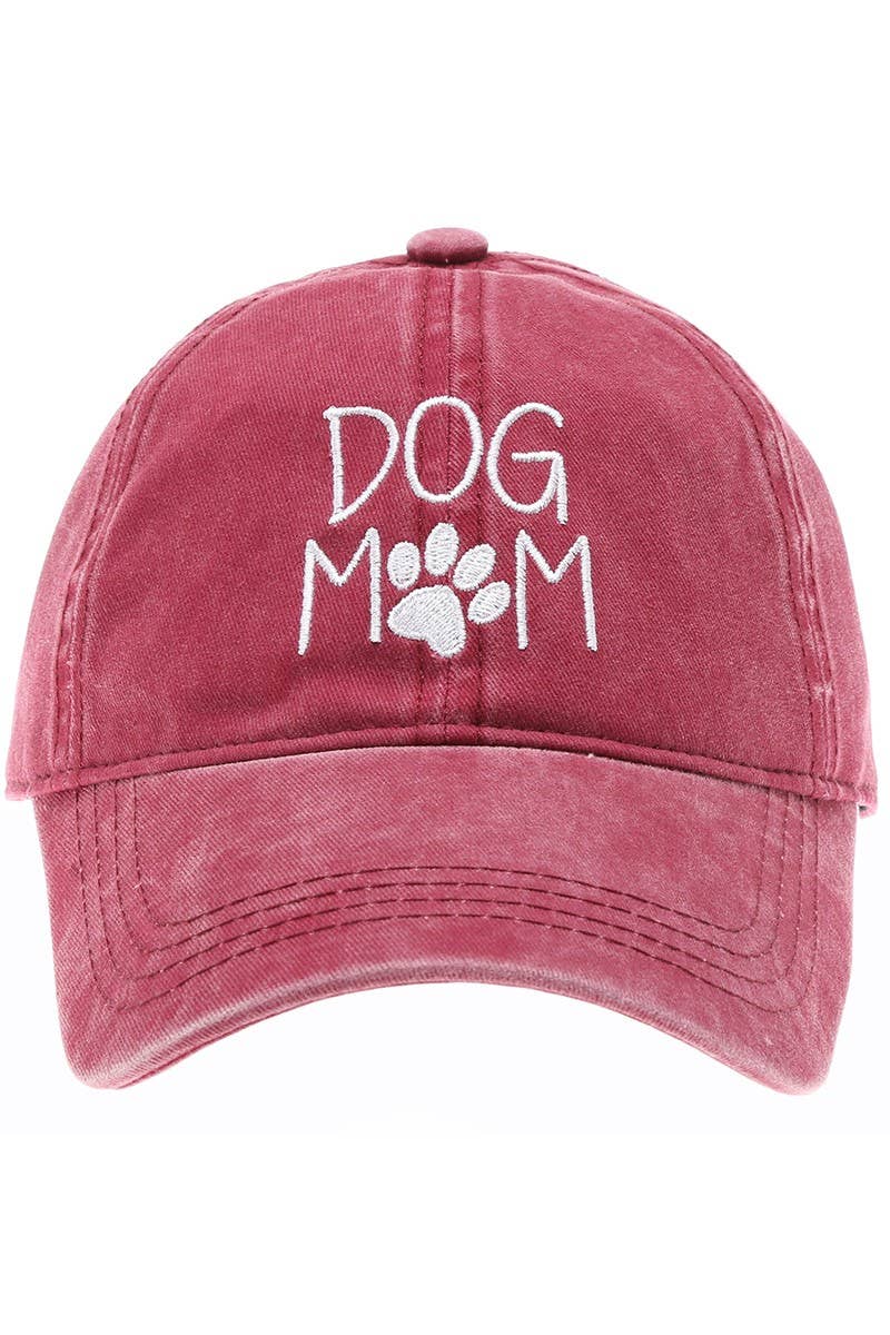 Dog Mom Embroidered Cotton Baseball Cap
