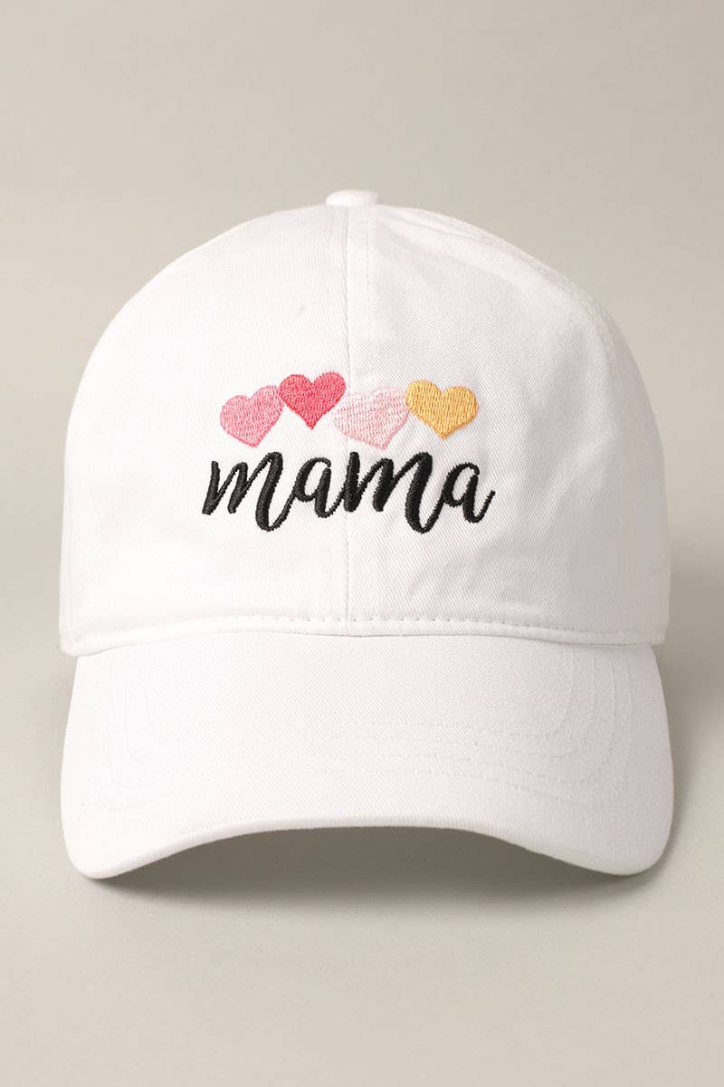 Mama with Heart Embroidery Baseball Hat