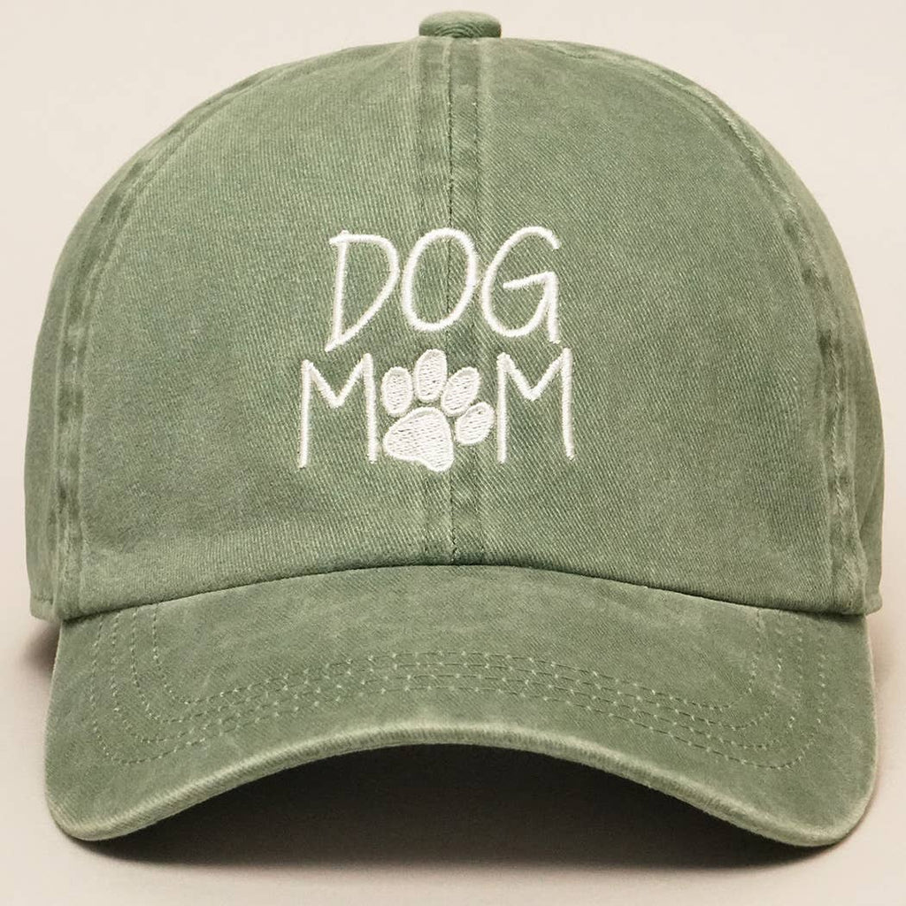 Dog Mom Embroidered Cotton Baseball Cap