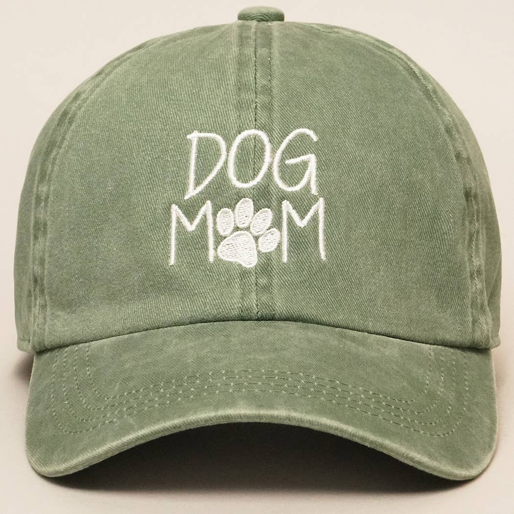 Dog Mom Embroidered Cotton Baseball Cap