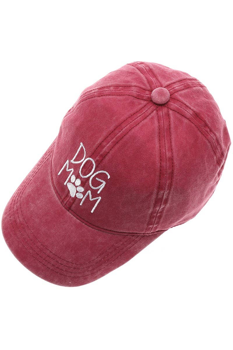 Dog Mom Embroidered Cotton Baseball Cap