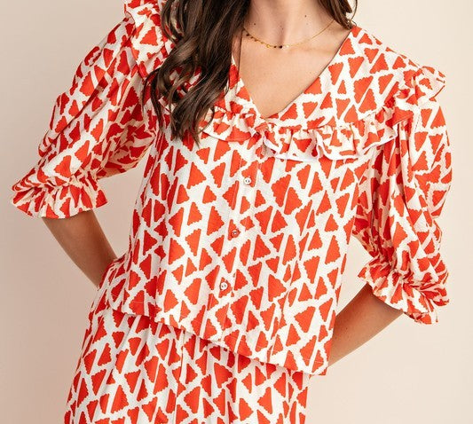 Orange Ruffled Summer Set