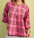 Feathery Pink 3/4 Sleeve Top