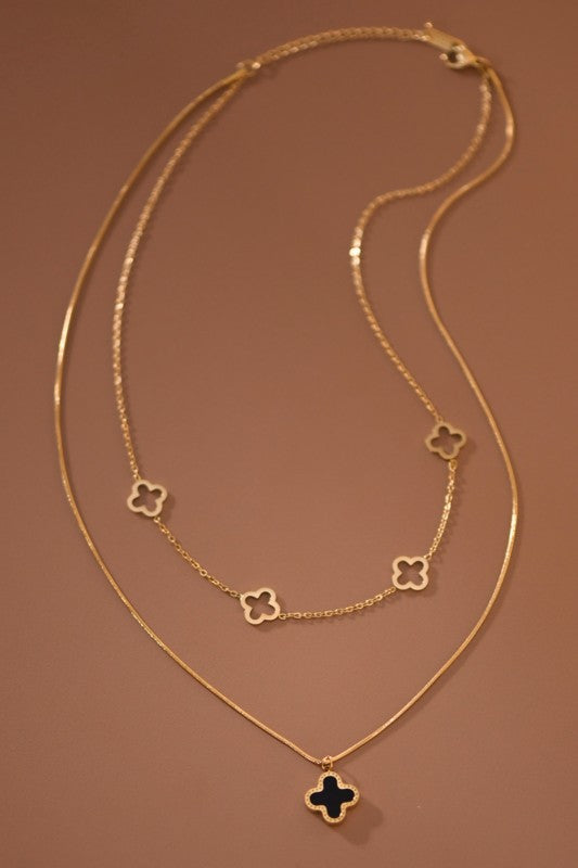 Double Quatrefoil Necklace