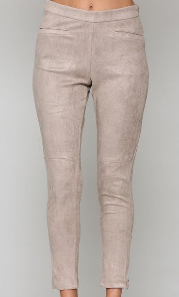 Ash Gray Suede Pants