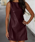 Vegan Leather Mini Dress